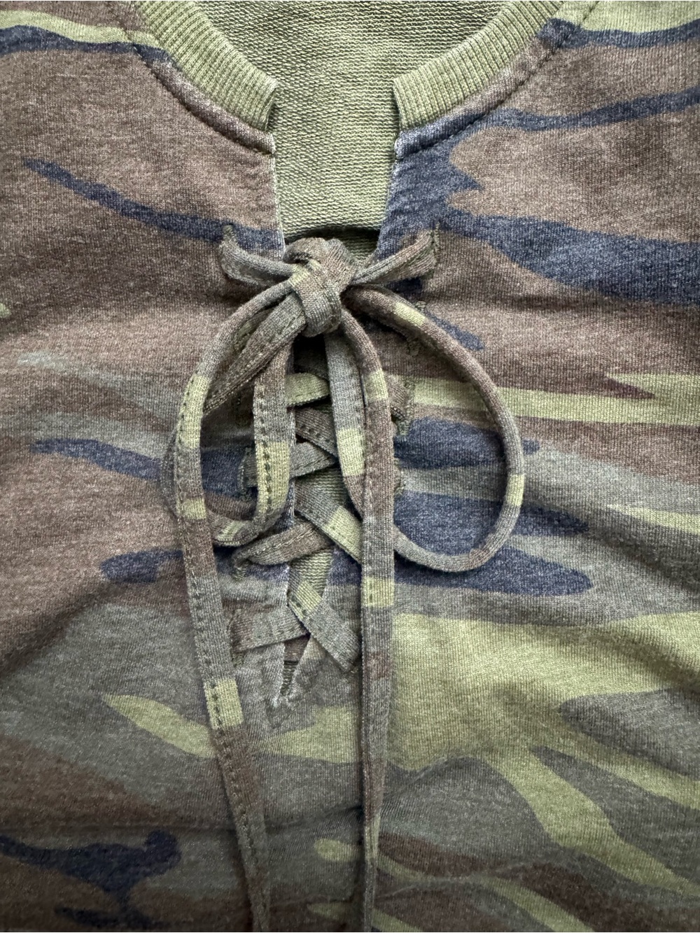 Z Supply All Tied Up Camo Lace-Up Shift Dress - Picture 6 of 9